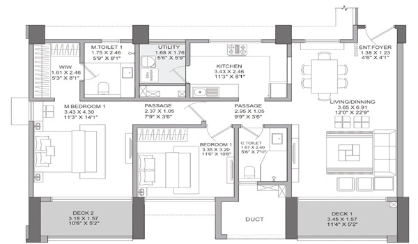 Raheja Galaxy Floor Plan